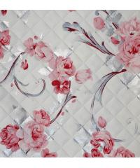 PTX Umetno usnje Roza cvetje s srebrno | 83%PVC / 15%PL / 2%PU 4289961032
