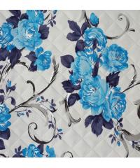 PTX Umetno usnje Modro cvetje s srebrno | 83%PVC / 15%PL / 2%PU 4279961032
